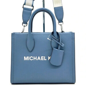 Michael Kors Mirella Small Pebbled Leather Crossbody Bag Blue Denim